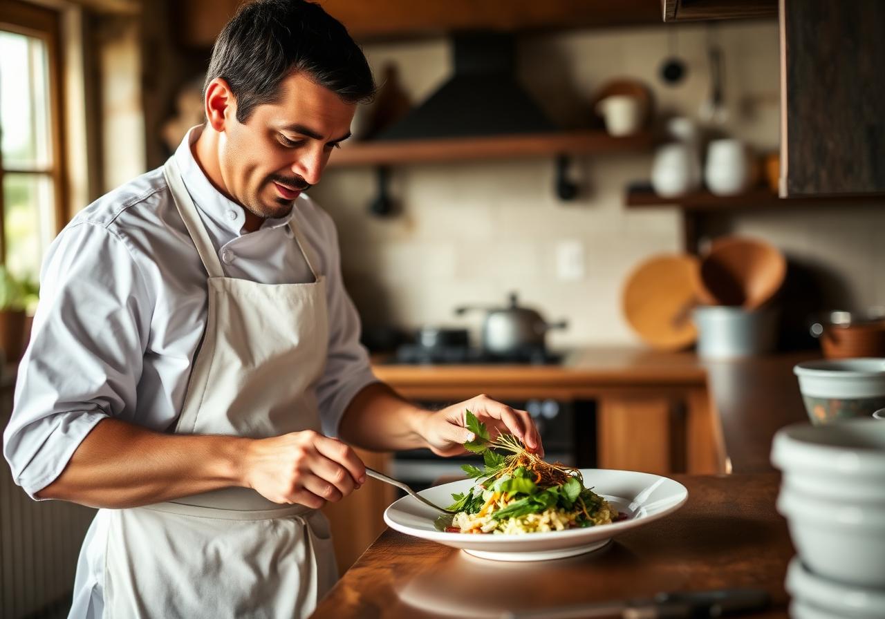 Onze chef bereidt een gerecht