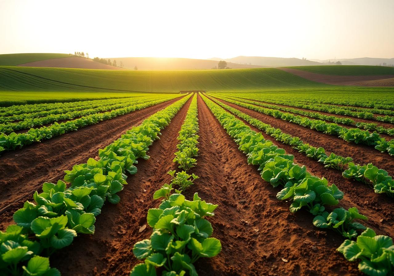 Biologische landbouwvelden